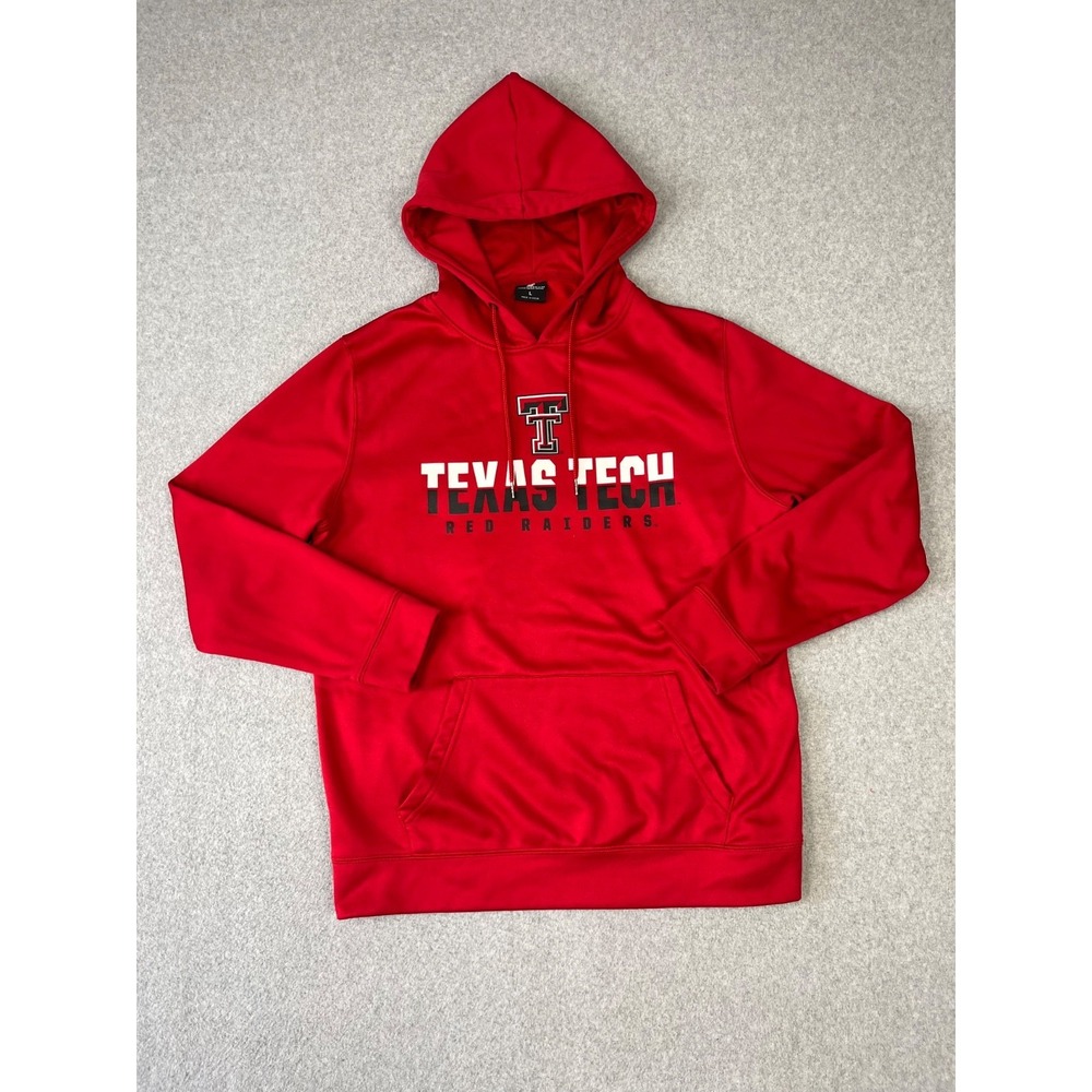Texas Tech University Sweatshirt Mens L Red Hooded Red Raiders Pullover